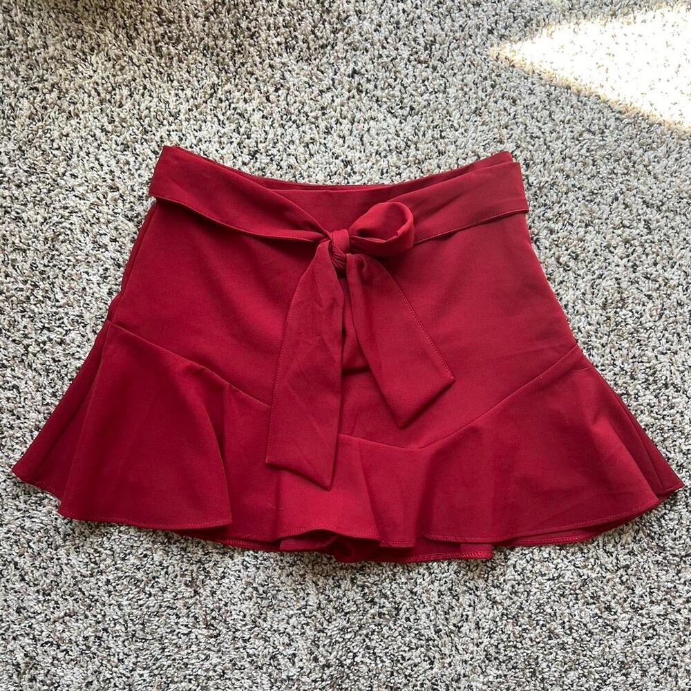 Zara red mini skirt